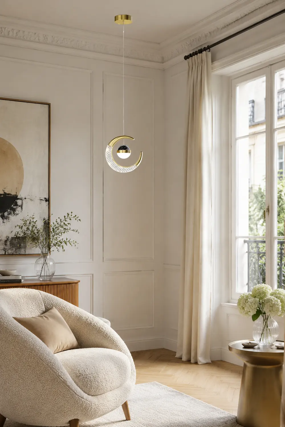 Madina Modern LED Pendant Light Starry, Black/Gold - Lumpaz