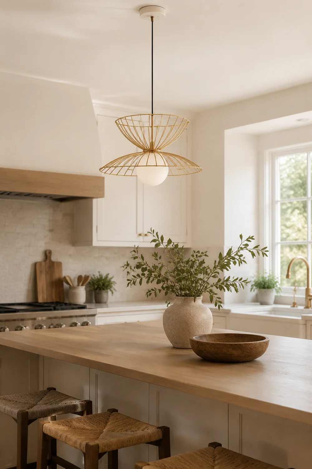 Renée Pendant Light Modern, Metal, Gold/Black, Kitchen Island - Lumpaz