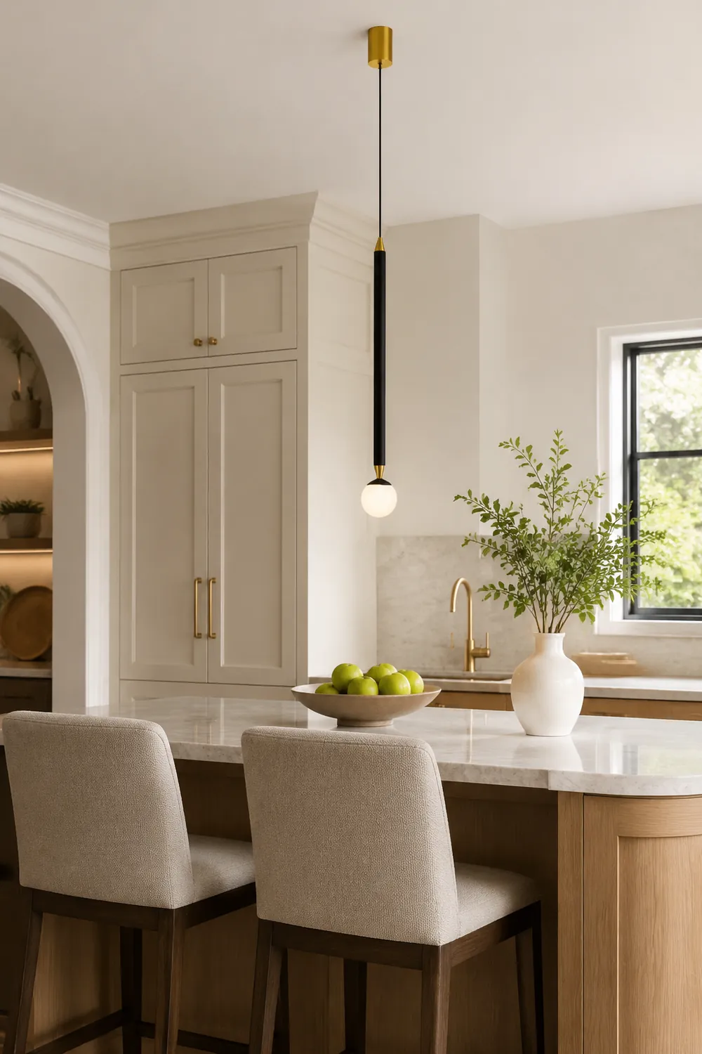 Carr Linear Metal Pendant Light, Black & Gold - Lumpaz