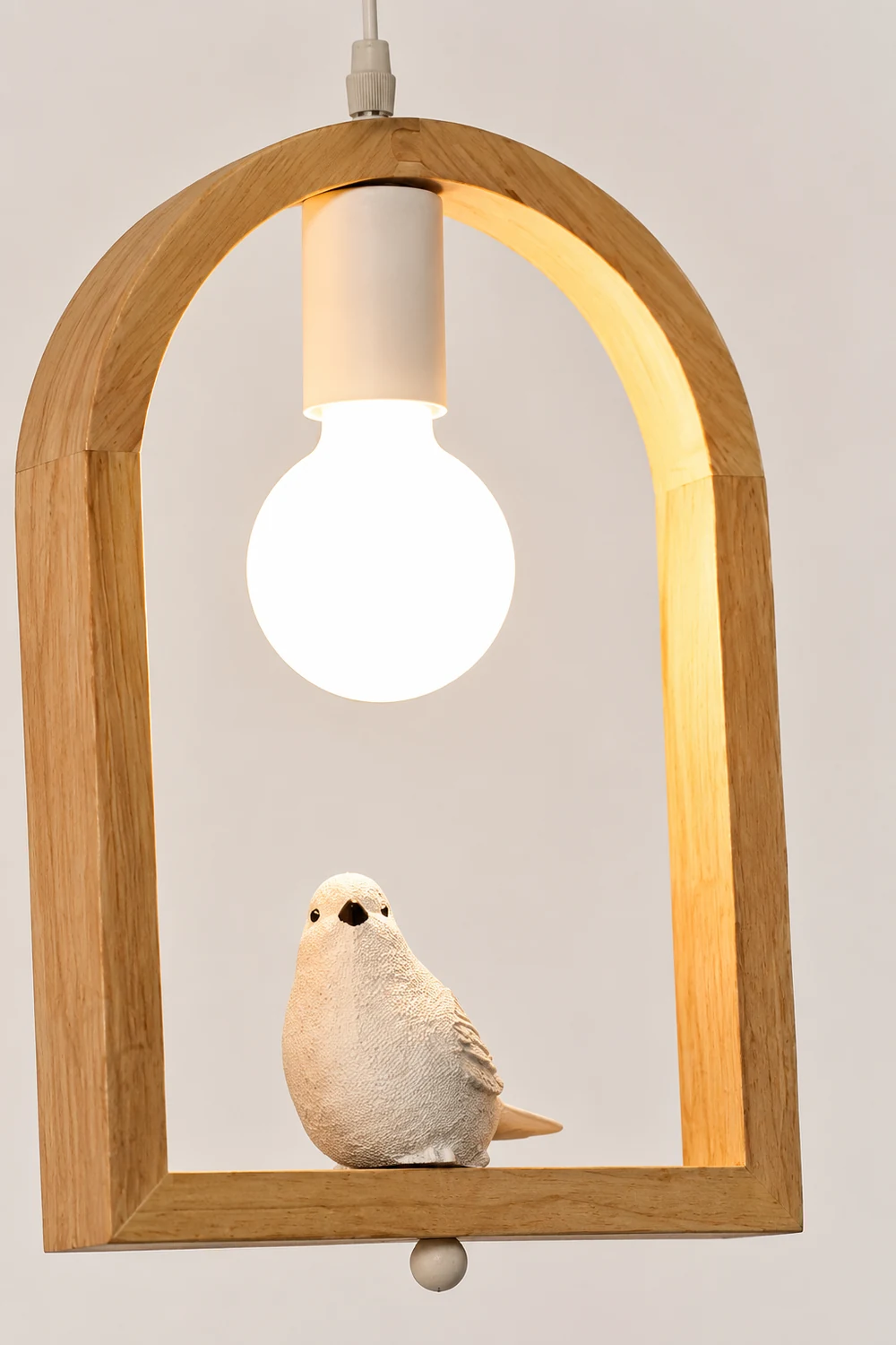 Wood Bird Resin Pendant Light - Lumpaz