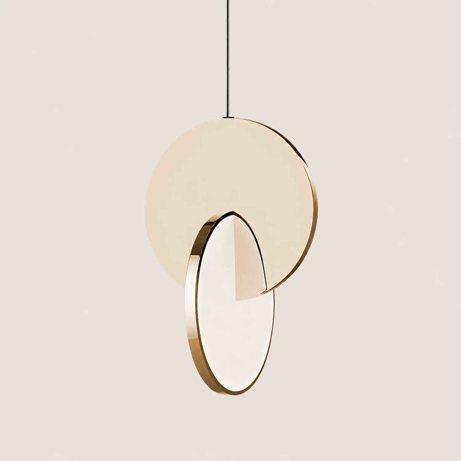 Welsh Pendant Light, Disc, Gold/Silver - Lumpaz