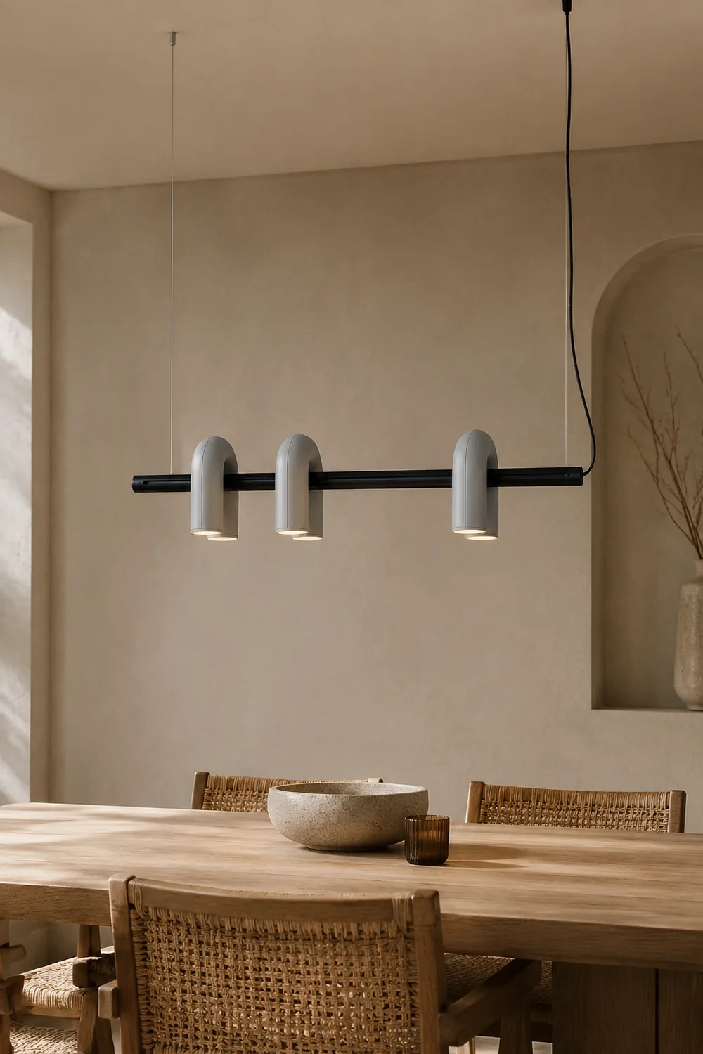 Felix Modern Pendant Light Linear with 3 U-Shaped Light - Lumpaz