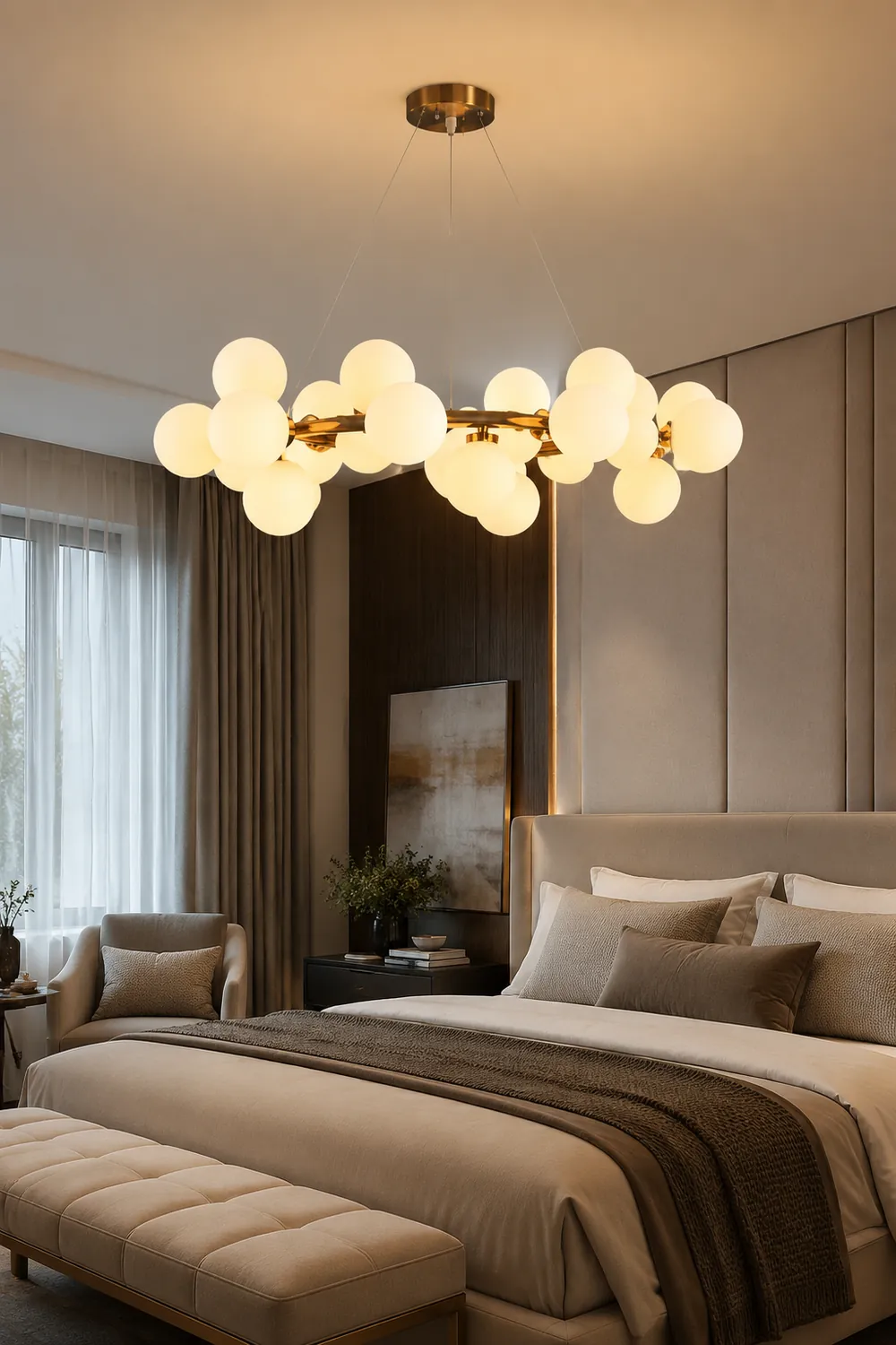 Valentina Chandelier Bubble, Magic Beans, Glass, Dining Room - Lumpaz