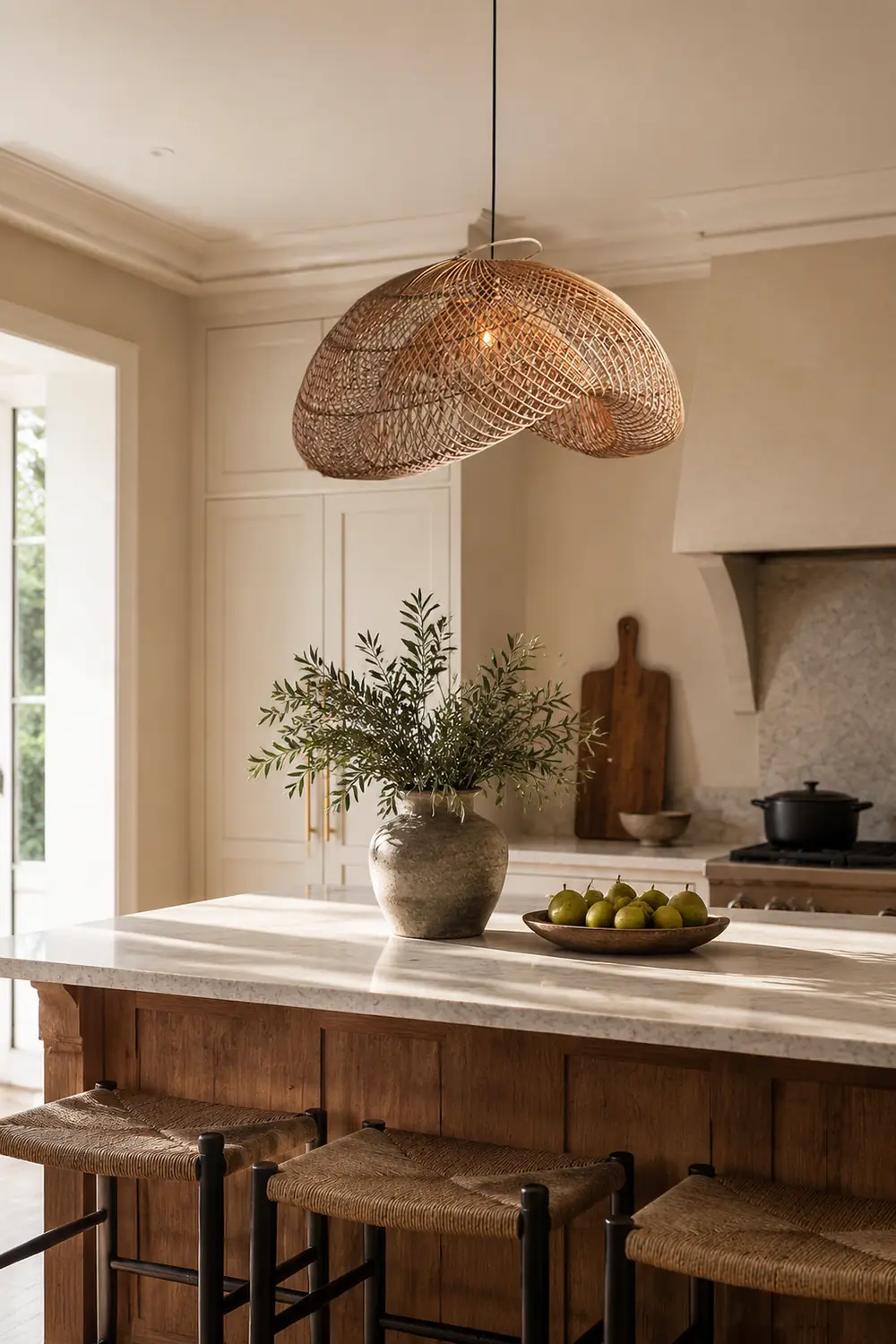 Rattan Wave Pendant Light - Lumpaz