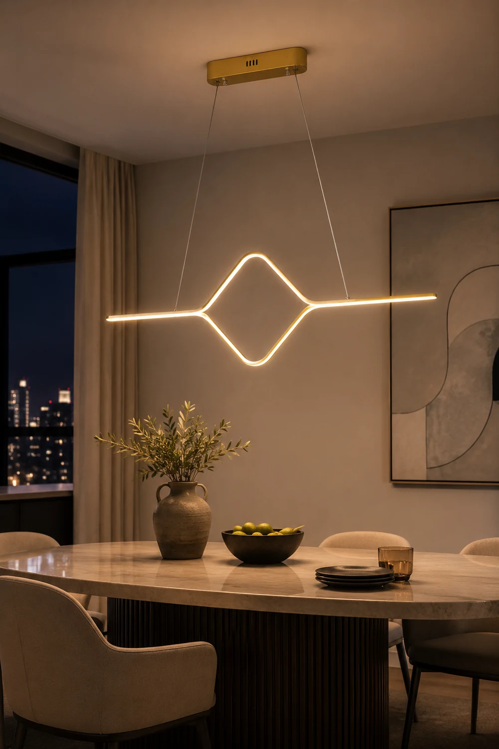 Bouvet Modern Linear Square Pendant Light, , Gold/Black - Lumpaz