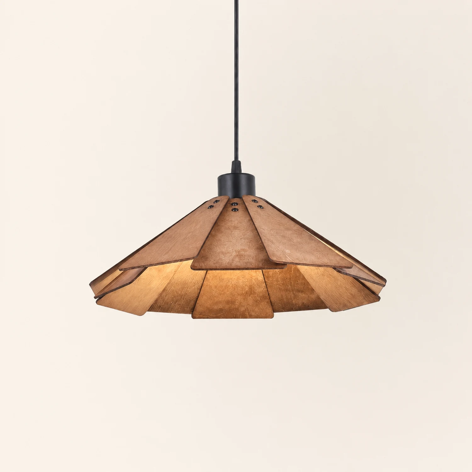 Samuels Retro Pendant Light, Metal & Wood - Lumpaz