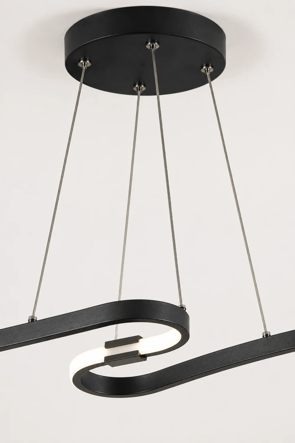 Post Modern Metal Linear Pendant Light, Black/White - Lumpaz