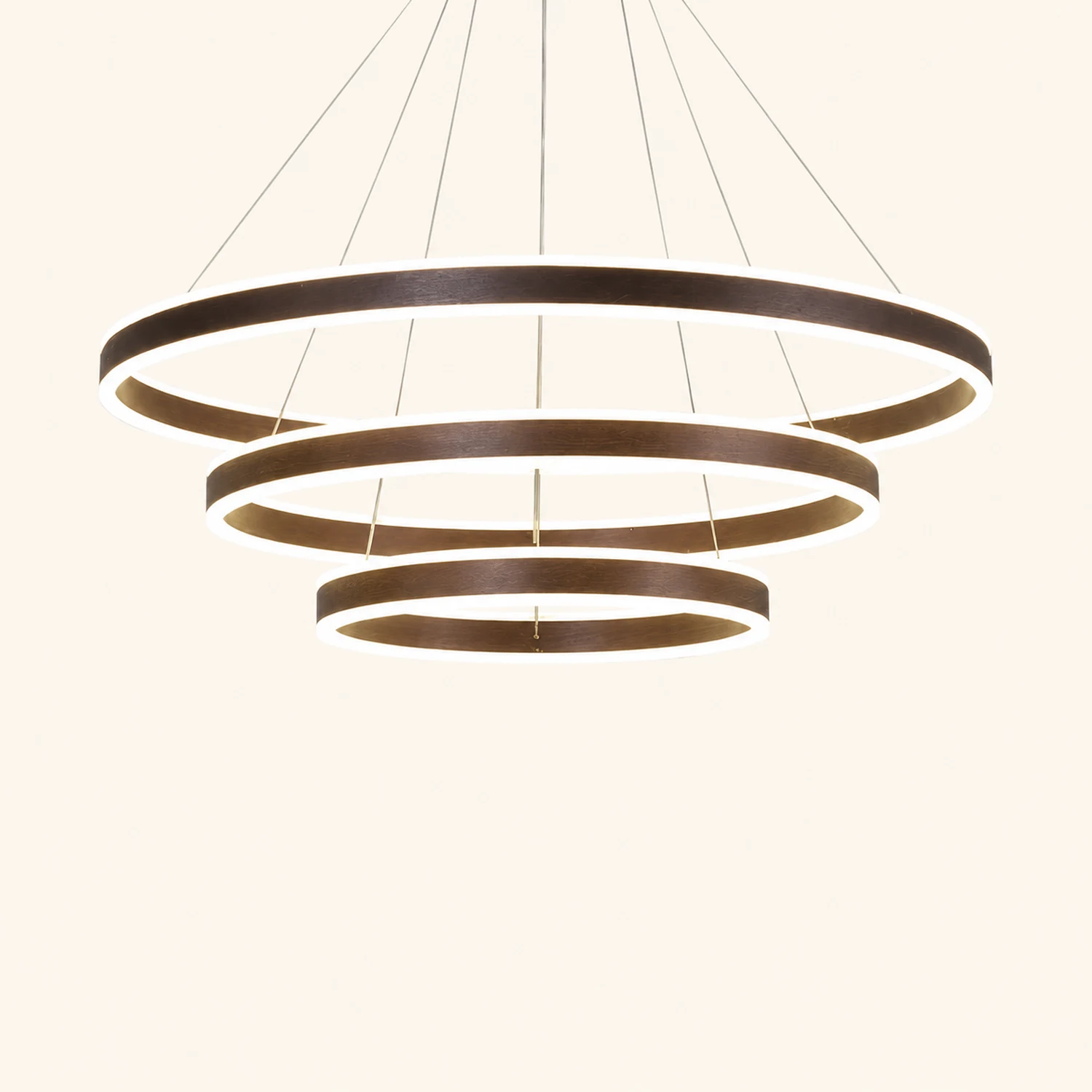 Arisha Moderne Minimaliste Coffee LED Pendant Light, 3 Ring - Lumpaz