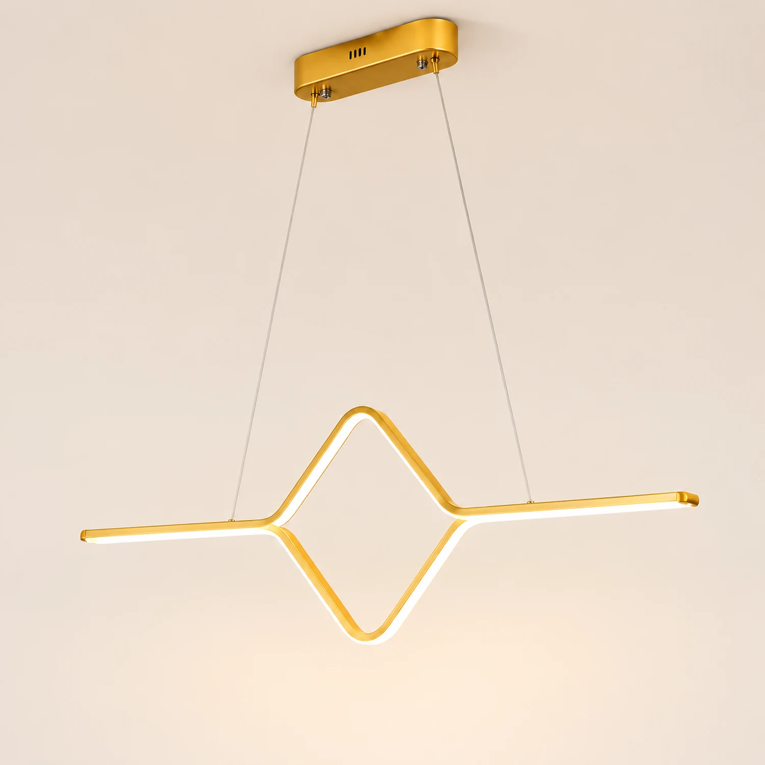 Bouvet Modern Linear Square Pendant Light, , Gold/Black - Lumpaz