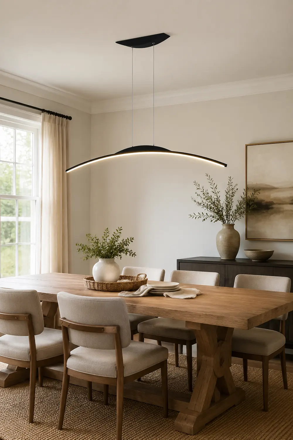 Minimalist Linear Metal Remote Control Pendant Light - Lumpaz