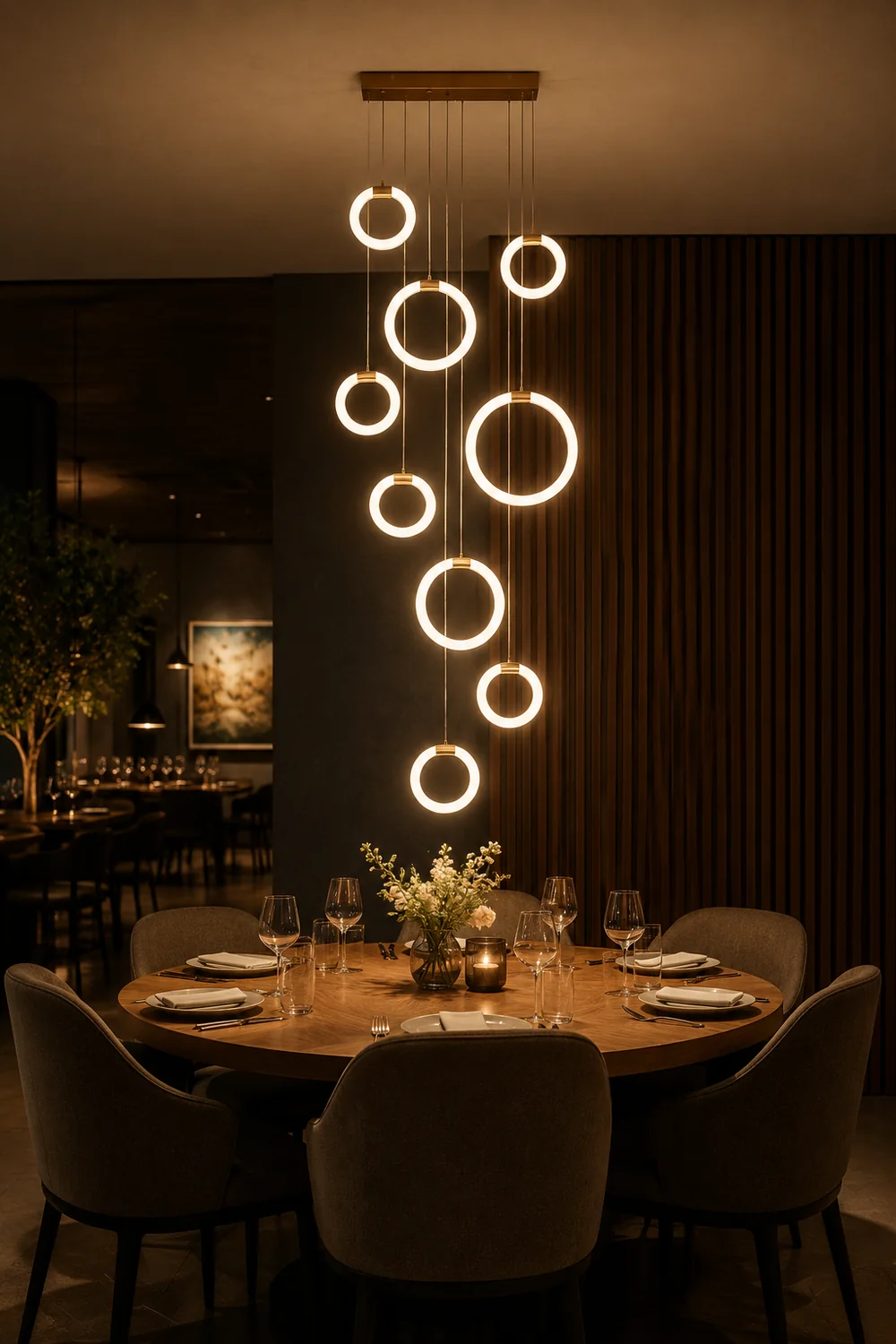 Jibril Minimalist Staircase Ring Metal Pendant Light - Lumpaz