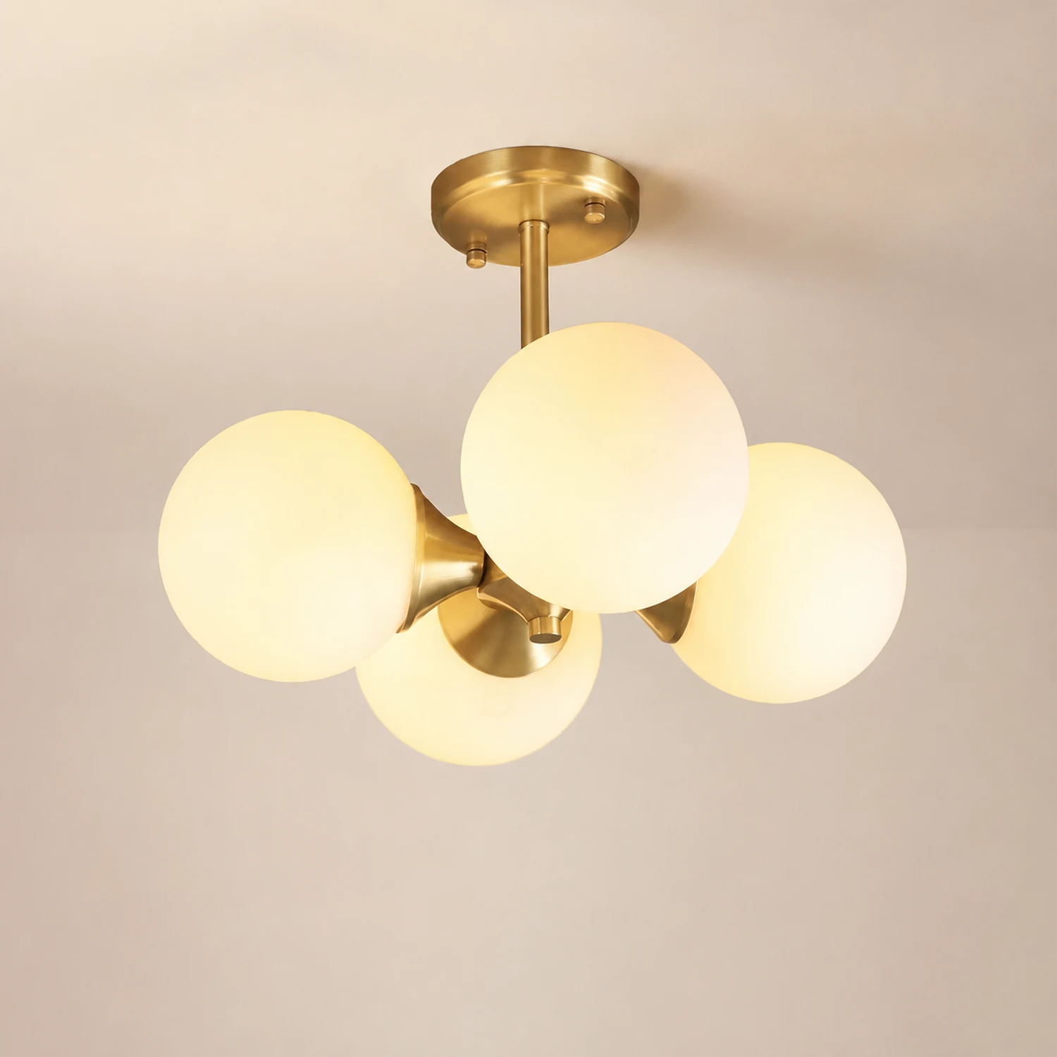 Valentina Vintage Globe Glass Art Deco Pendant Light, Bedroom - Lumpaz
