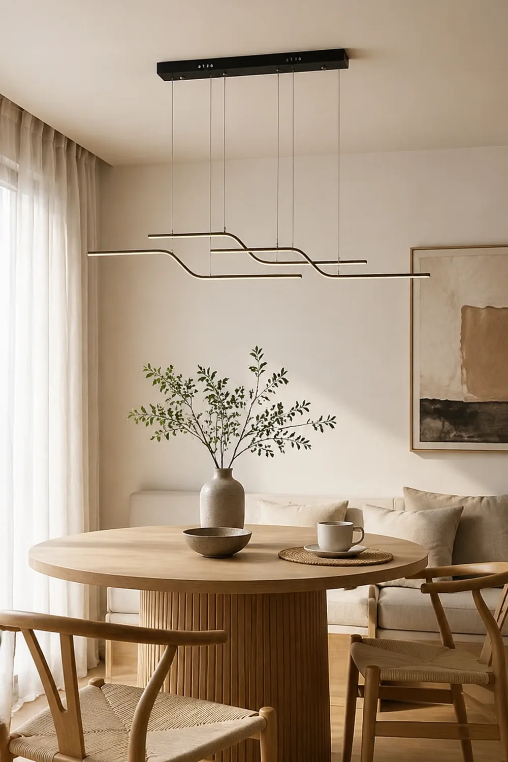 Minimalist Geometric Metal 3 Light Pendant Light, Dining Room - Lumpaz