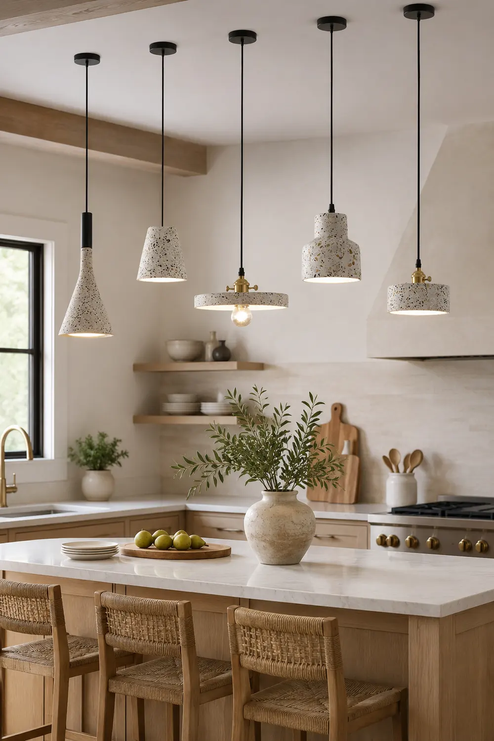 Sumait Zaid Modern Metal/Stone Pendant Light, 5 Style - Lumpaz