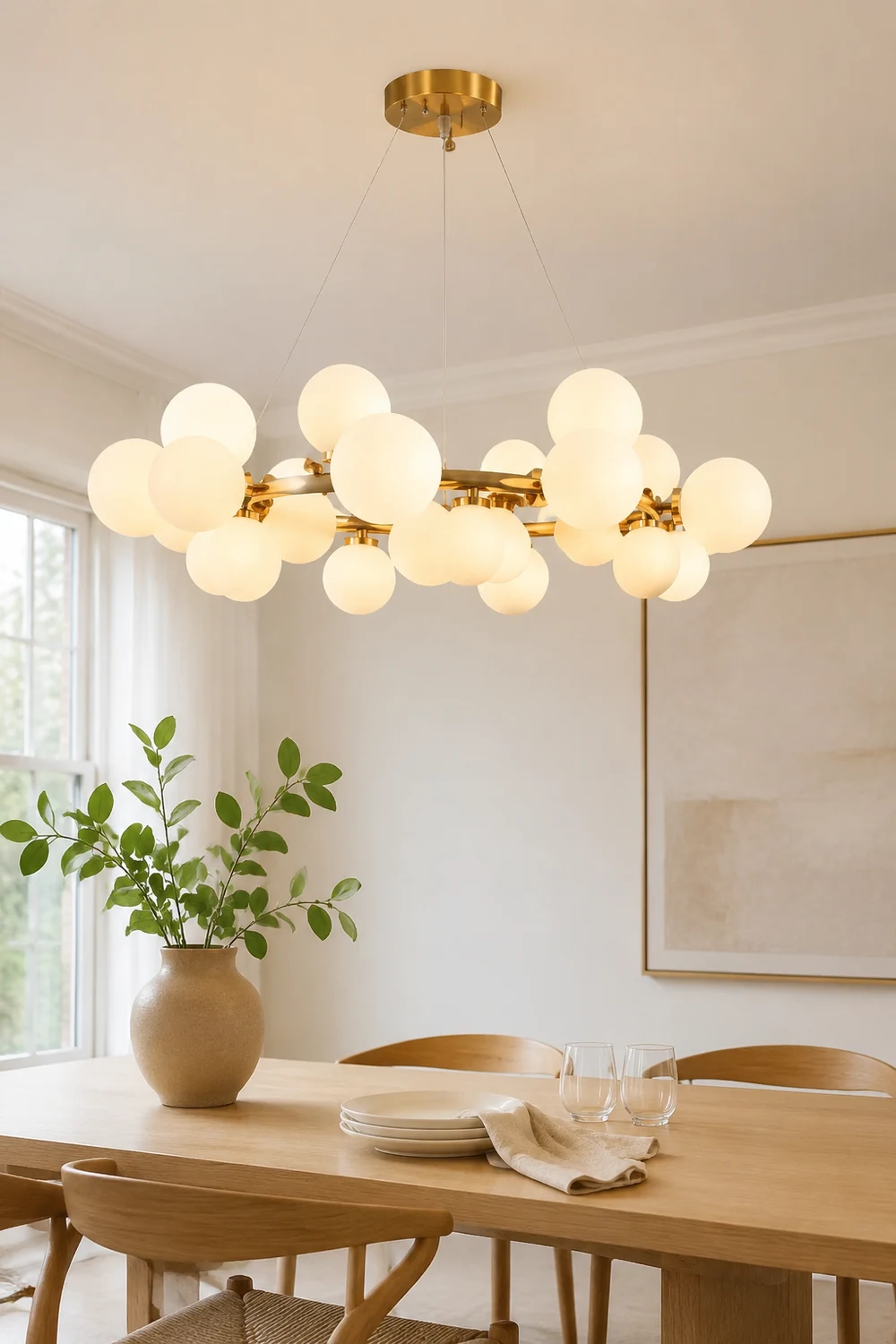 Valentina Chandelier Bubble, Magic Beans, Glass, Dining Room - Lumpaz