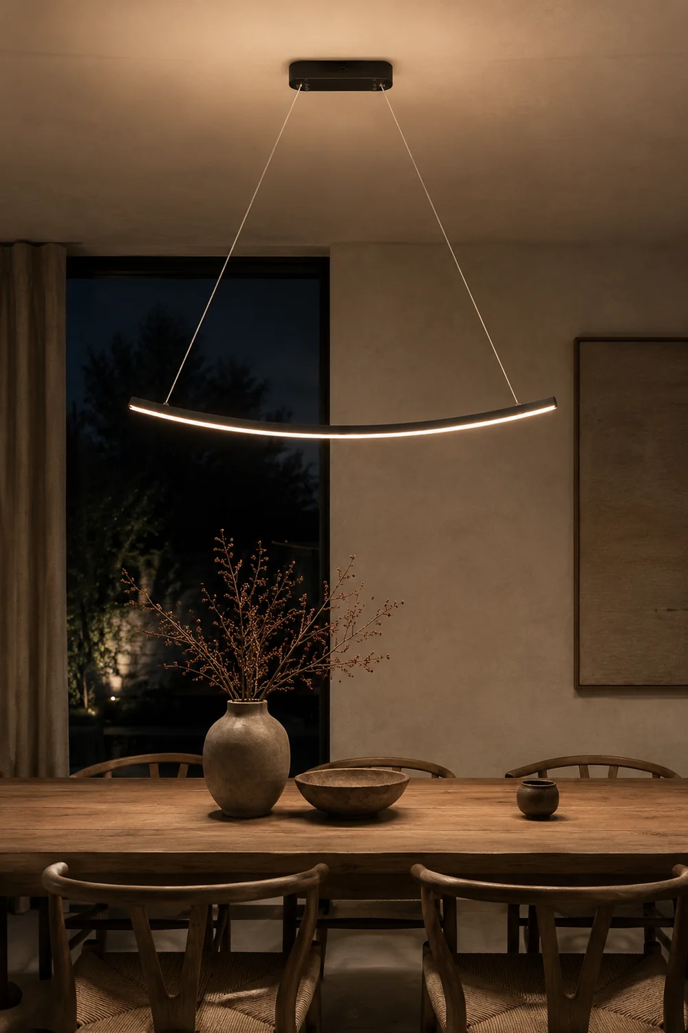Minimalist Linear Metal Pendant Light - Lumpaz