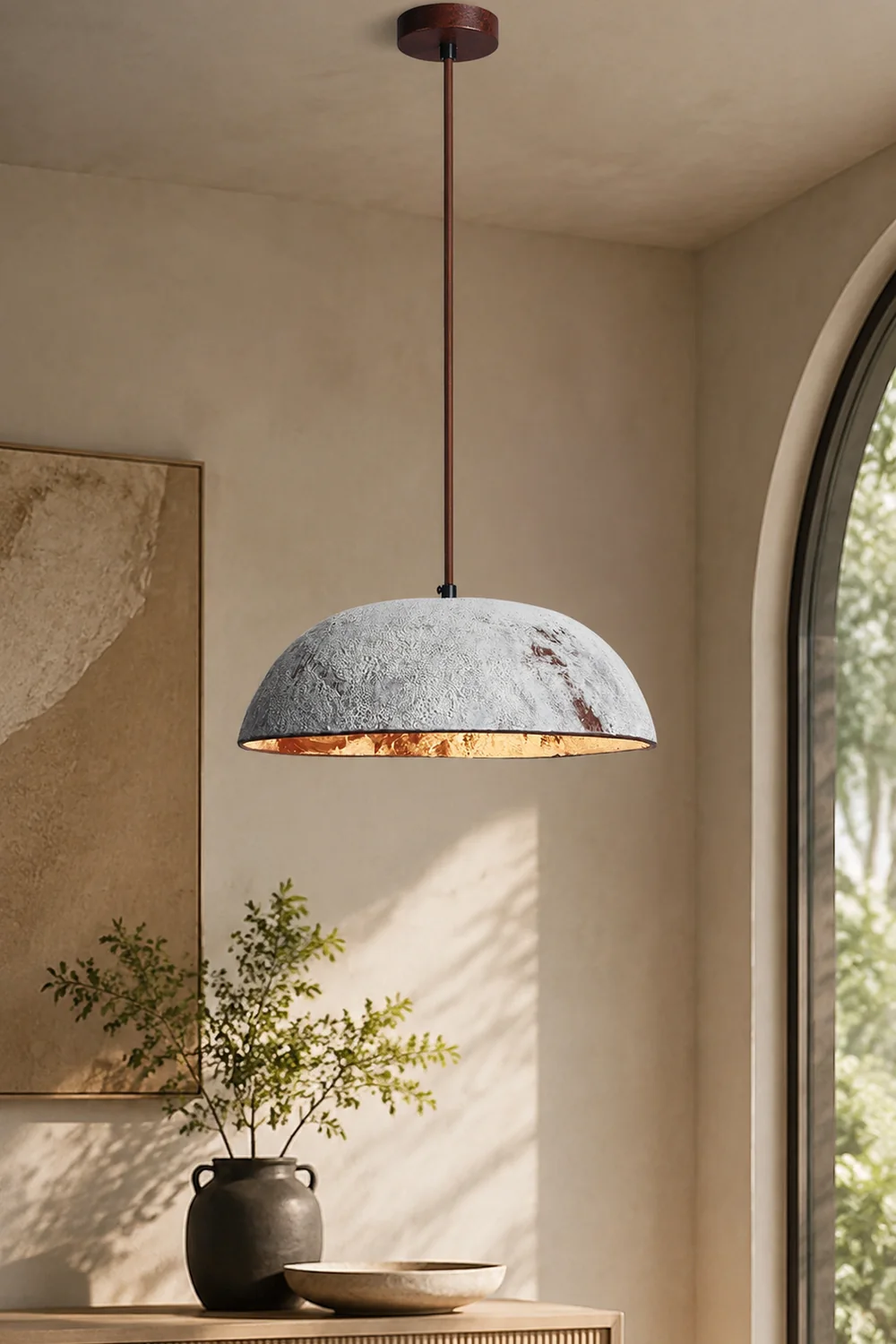 Half Dome Vintage Ceramic Pendant Lamp - Lumpaz