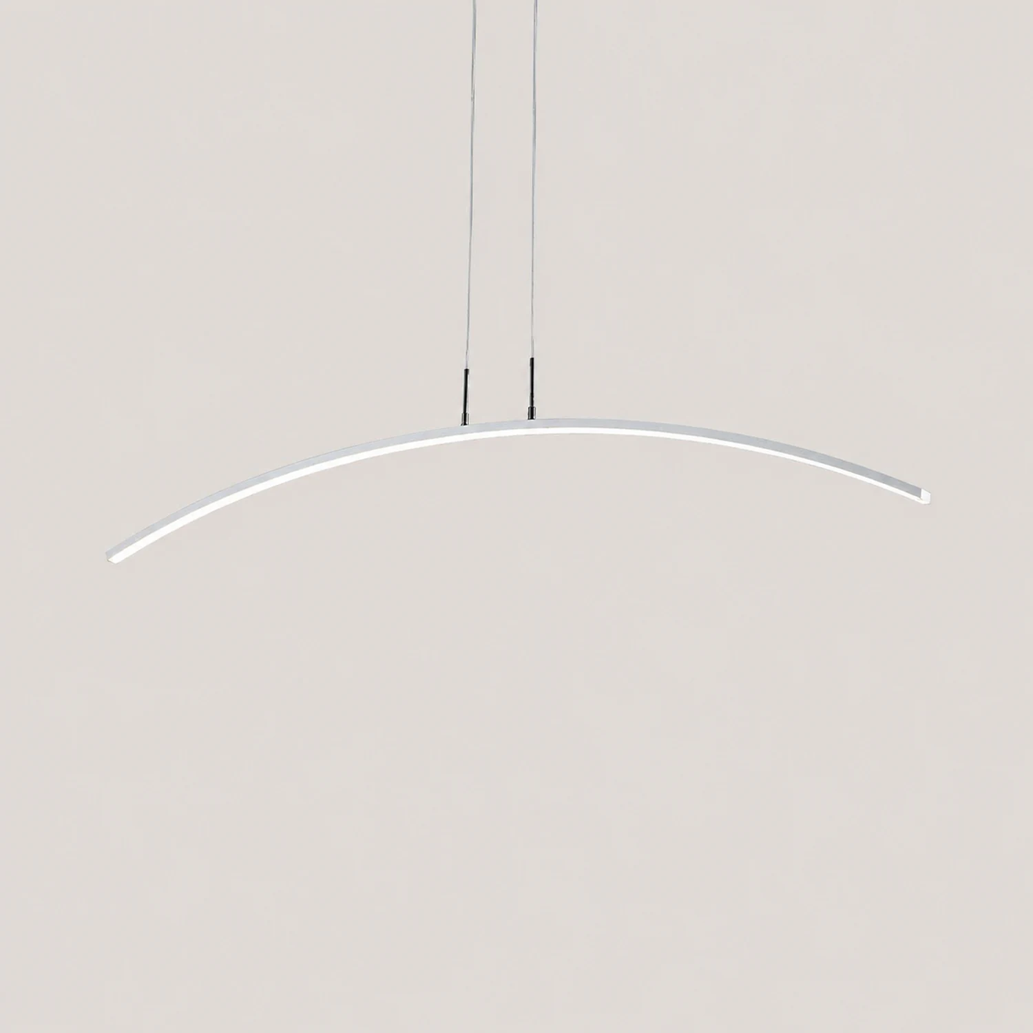 Edge Curved Linear Pendant Light for Dining Room, Black/White - Lumpaz