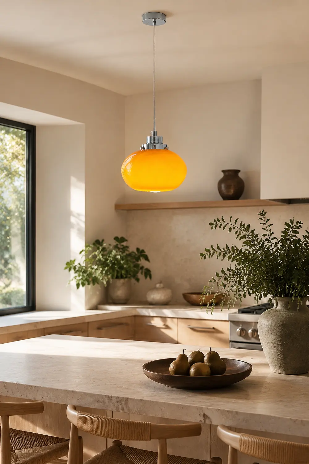 Oval Persimmon Pendant Light - Lumpaz