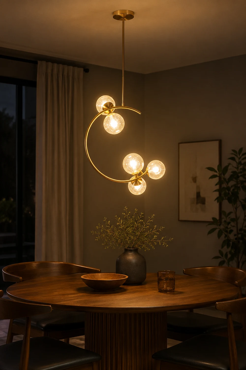 Valentina Modern Glass Globe Pendant Light, Metal & Glass, 3 Style - Lumpaz