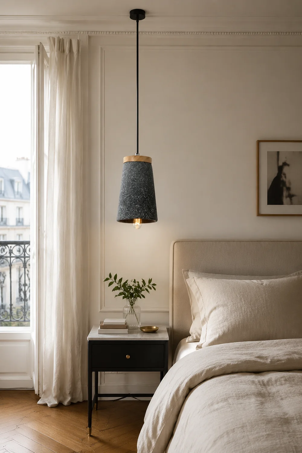 Coburg Wood Cement Pendant Light - Lumpaz