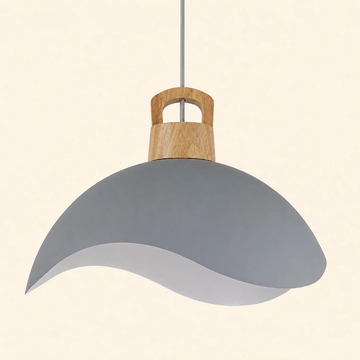 Morandi Colorful Shade Single Pendant Lights, Wood & Metal - Lumpaz