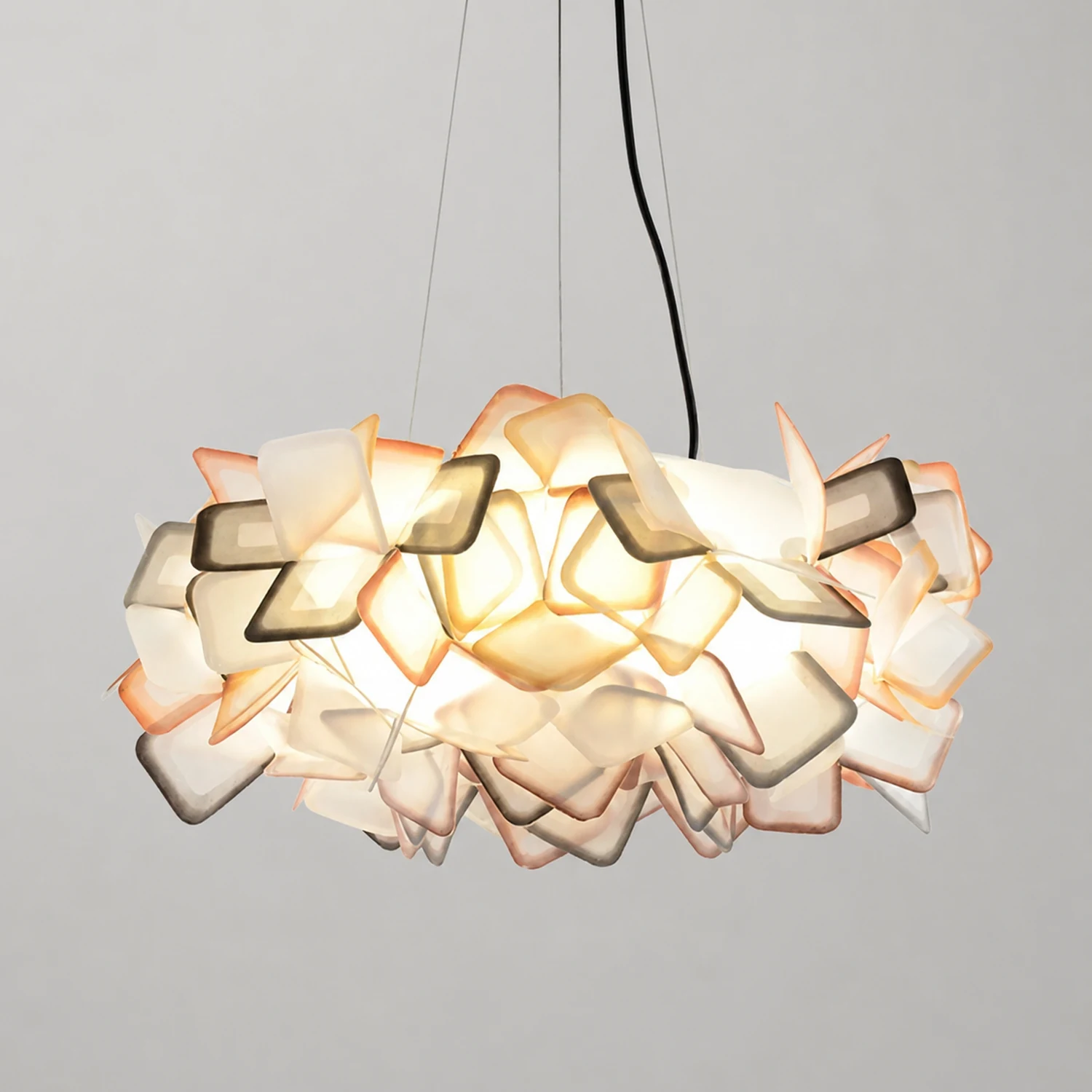 Bella Modern Decorative Flower Acrylic Pendant Light, Black/Blue - Lumpaz