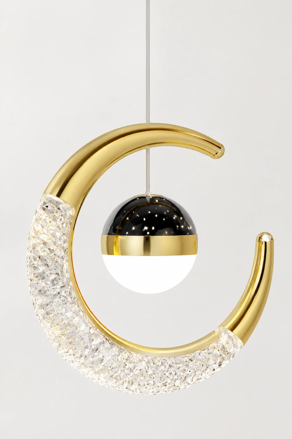 Madina Modern LED Pendant Light Starry, Black/Gold - Lumpaz