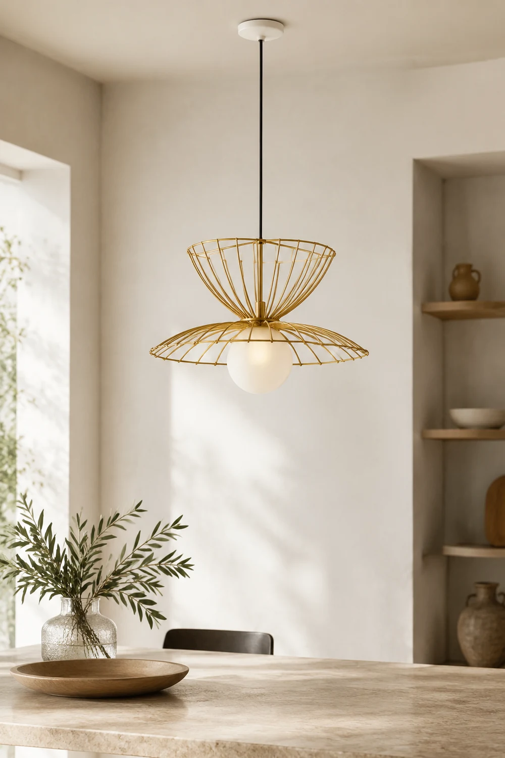 Renée Pendant Light Modern, Metal, Gold/Black, Kitchen Island - Lumpaz