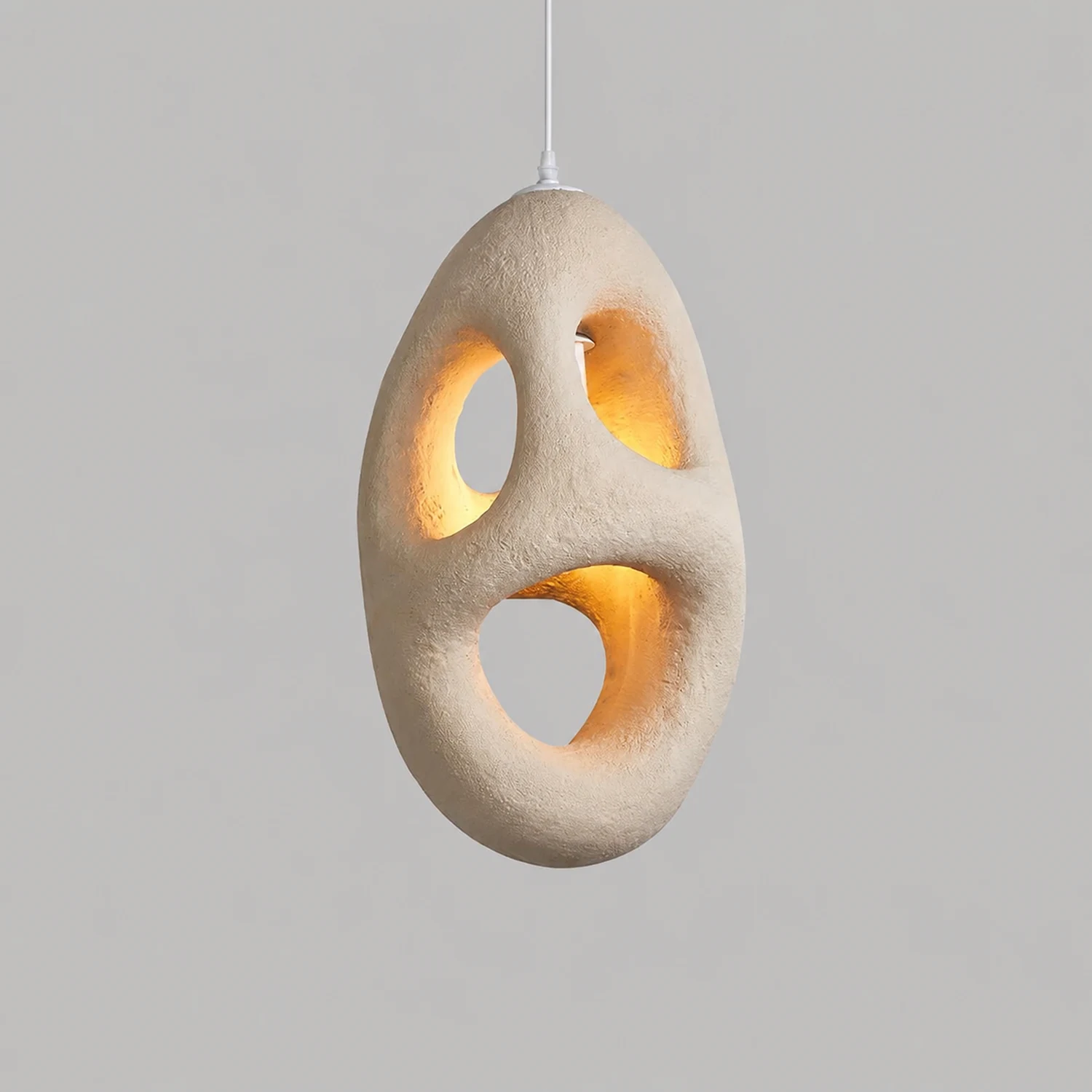 Hand-Built White Pendant Lamp - Lumpaz