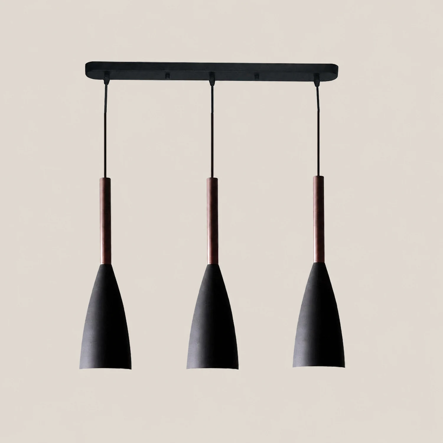 Morandi Kitchen Island Pendant Light Cluster, Wood/Metal - Lumpaz