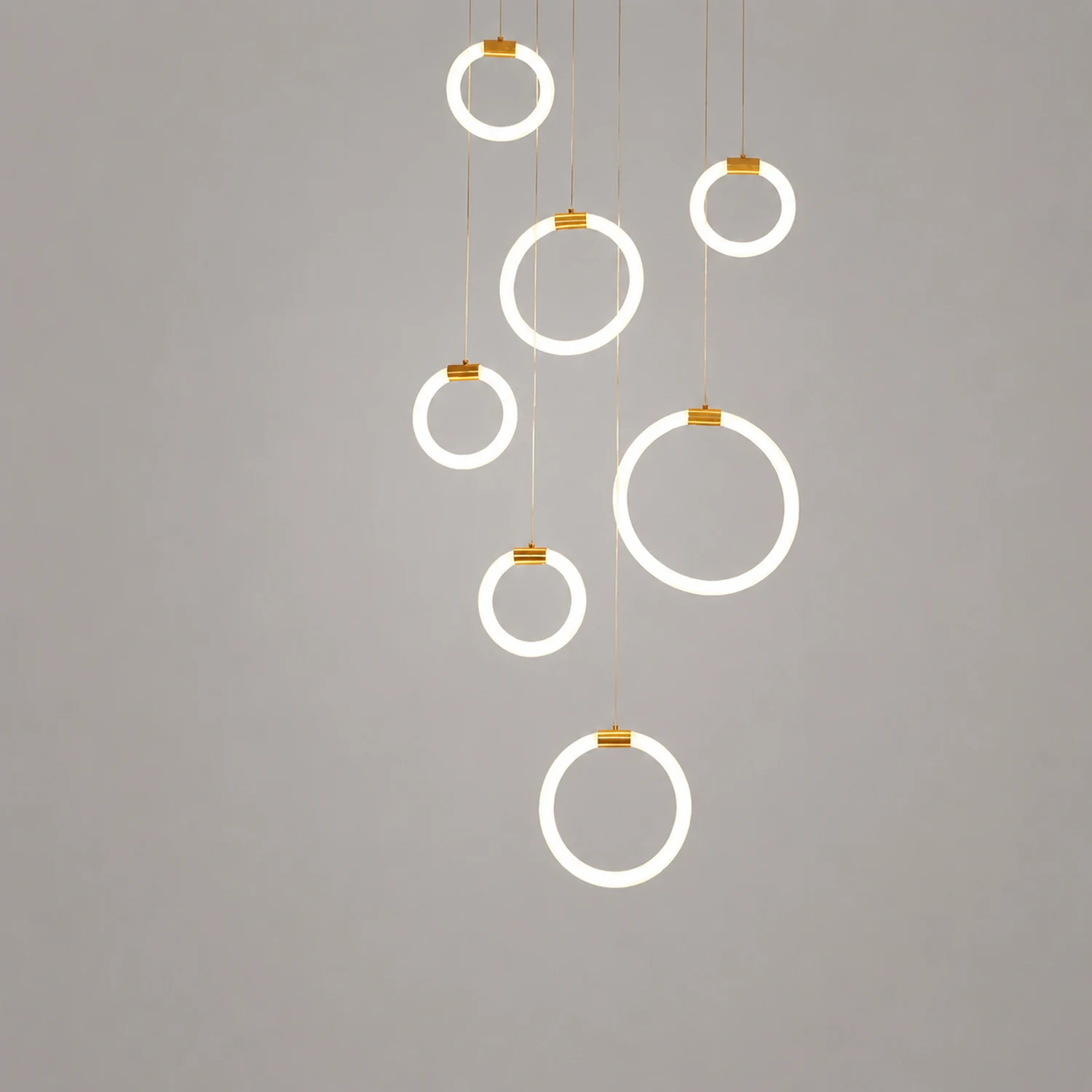 Jibril Minimalist Staircase Ring Metal Pendant Light - Lumpaz