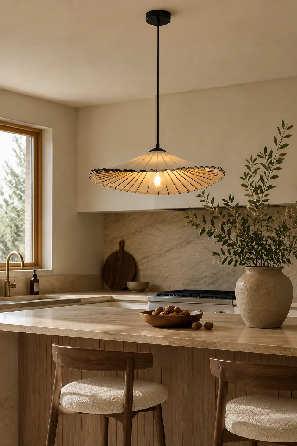 Lotus Leaf Fabric Pendant Light - Lumpaz