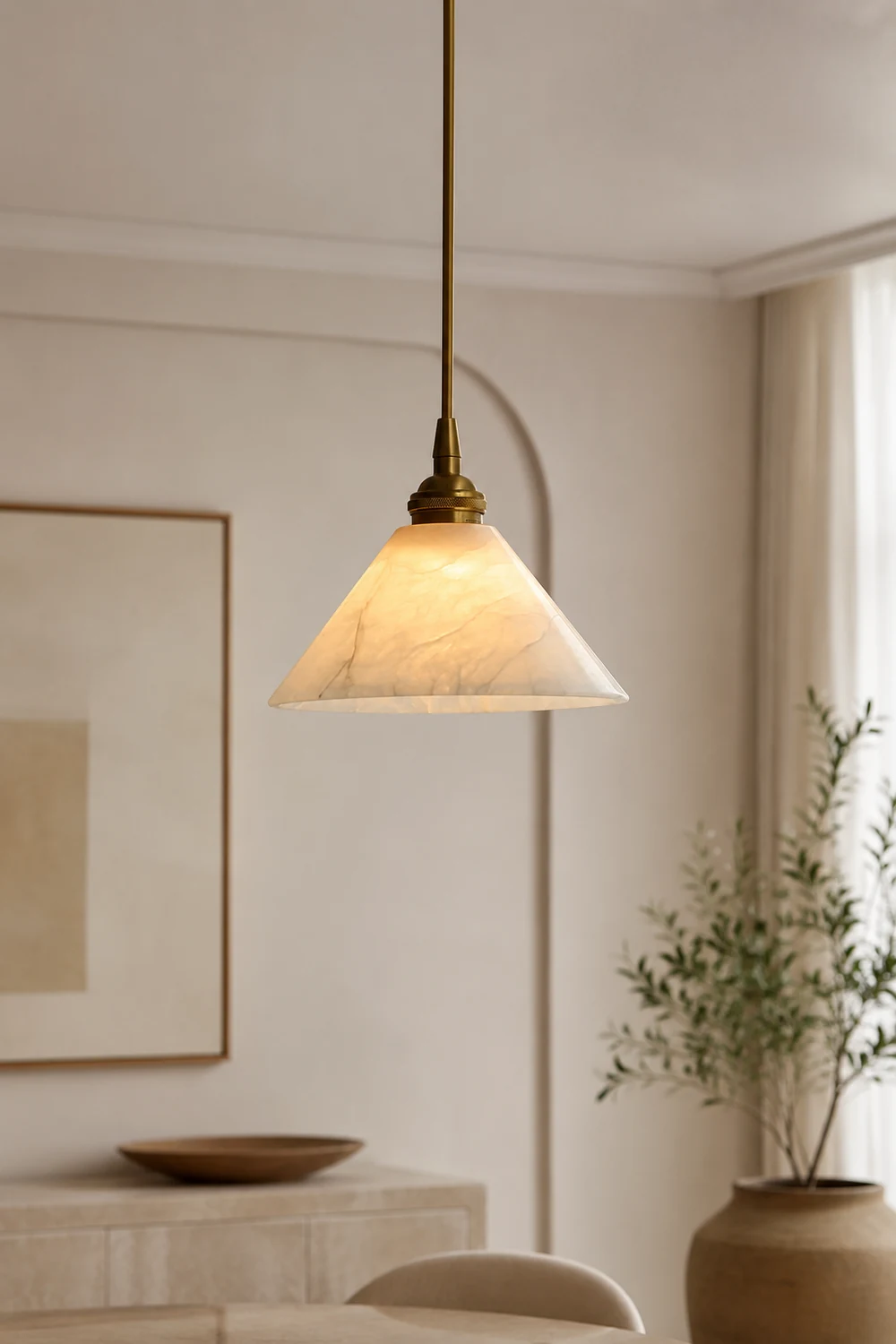 Conical Brass Pendant Lamp - Lumpaz