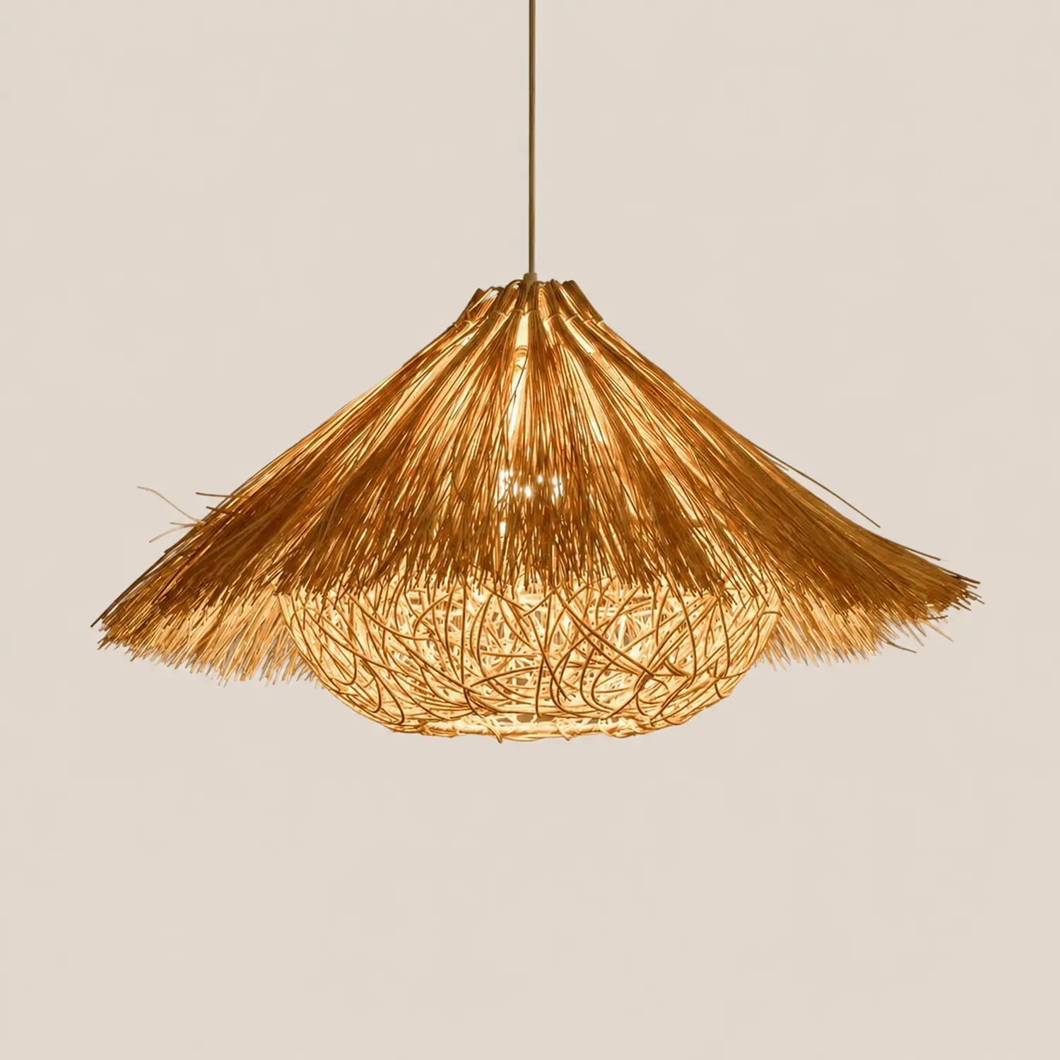 Muto Hand-Woven Rattan Modelling Pendant Light - Lumpaz