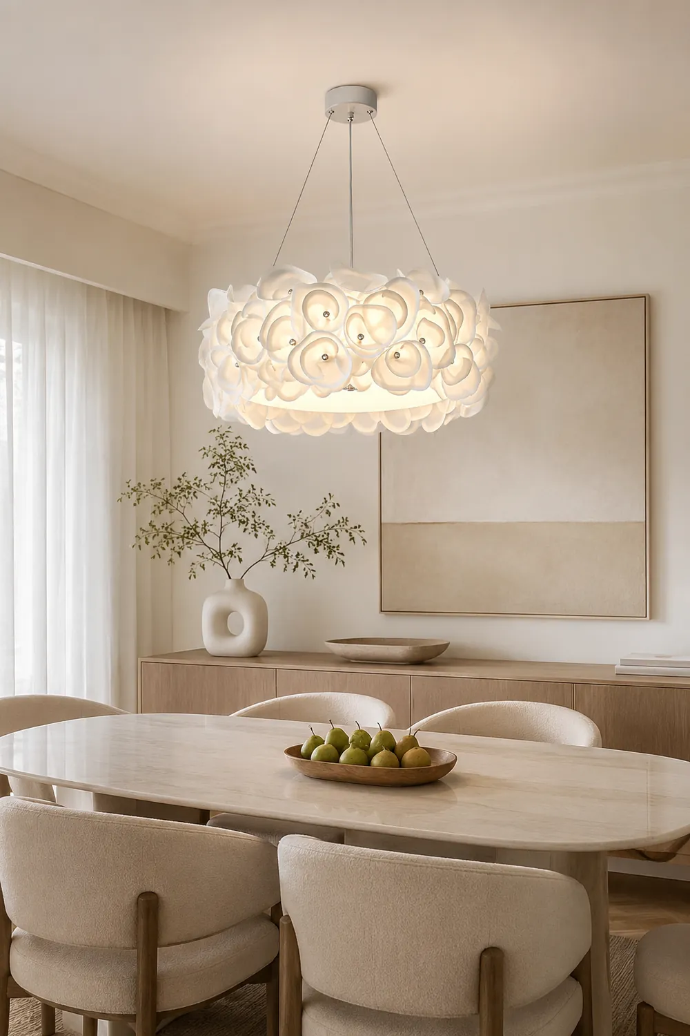 White Hydrangea Pendant Lamp - Lumpaz