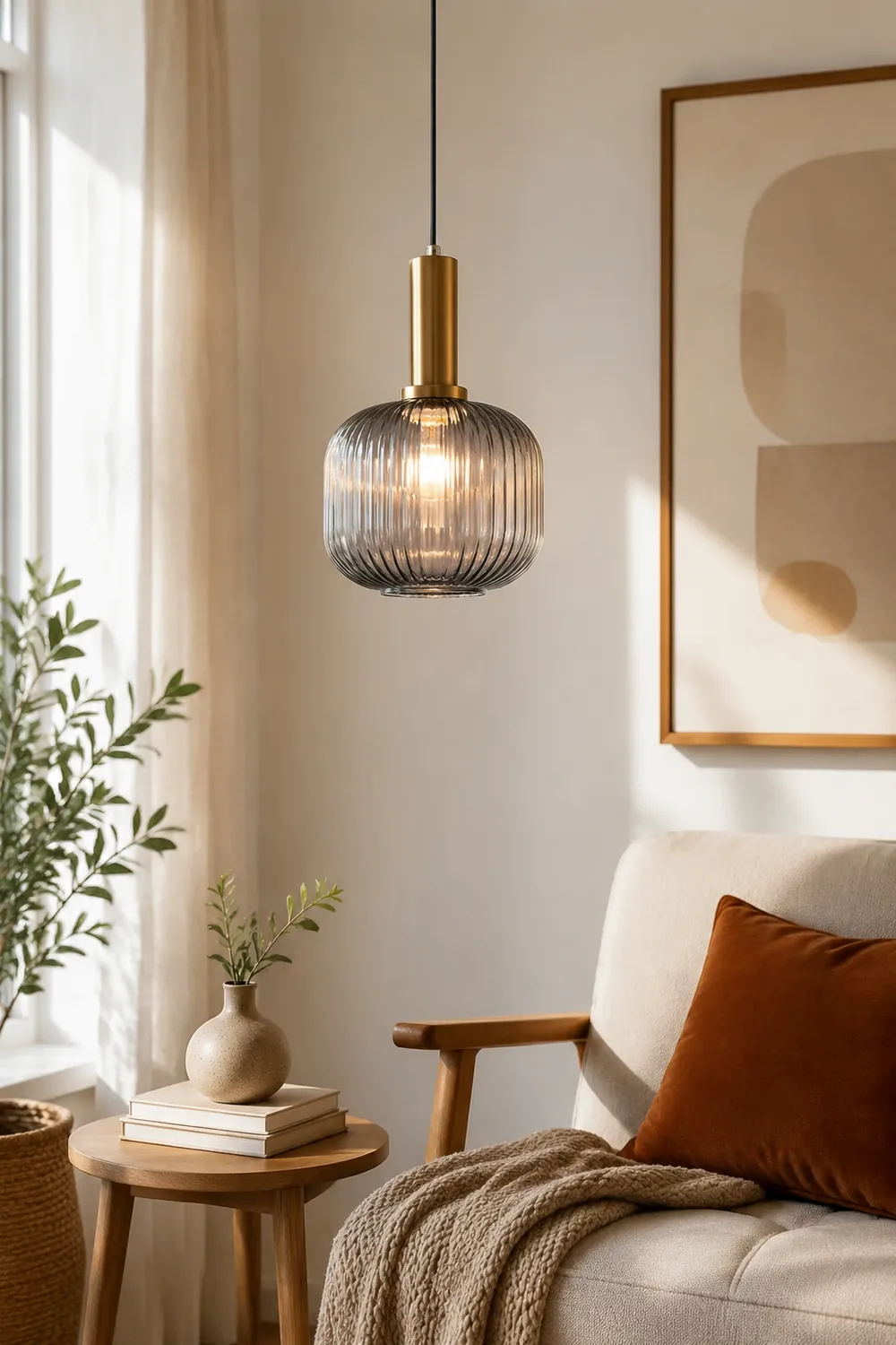 Hailie Pendant Light Crystal, Moru Glass, Cognac/Green/Gray, Kitchen Island - Lumpaz