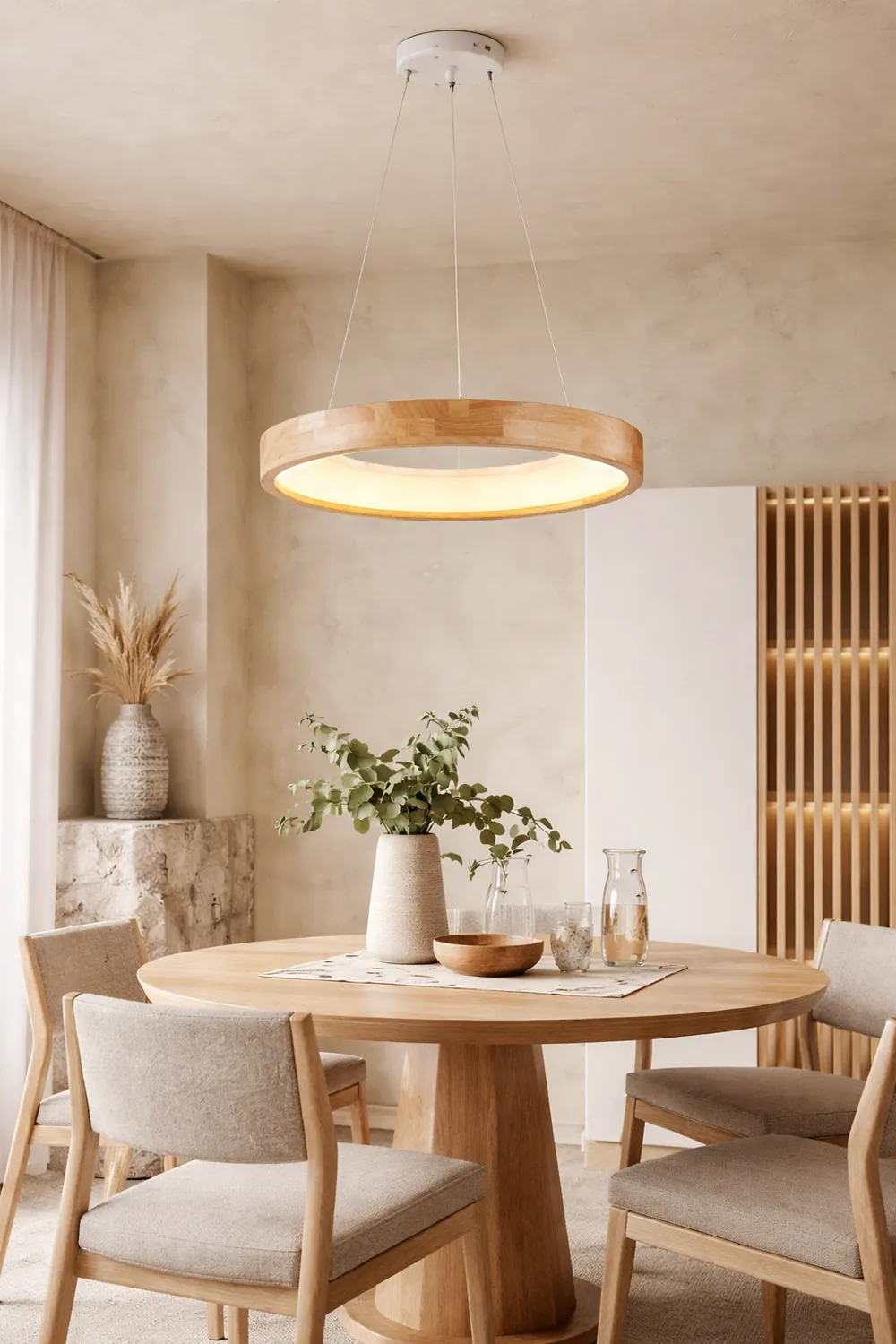 Ozawa Modern Ring Wood Pendant Light - Lumpaz