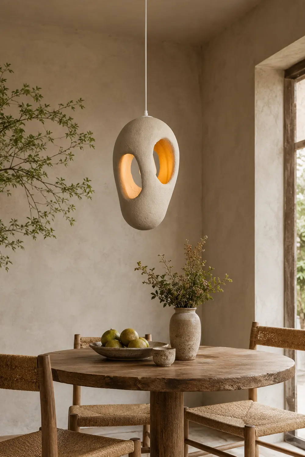 Hand-Built White Pendant Lamp - Lumpaz