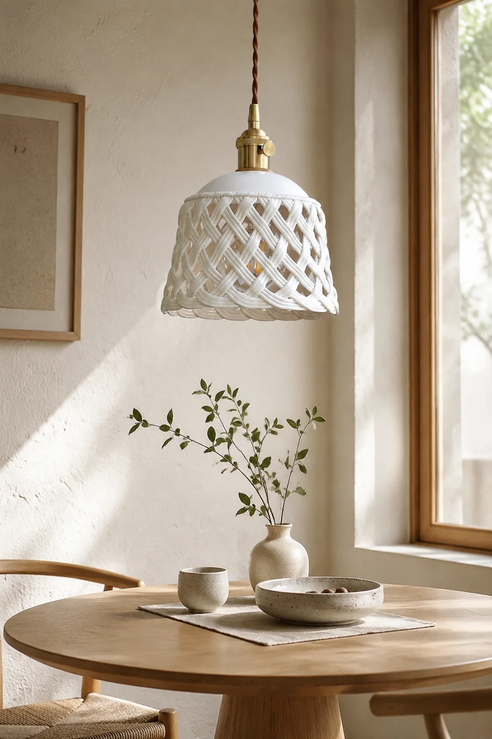 Openwork Ceramic Pendant Lamp - Lumpaz