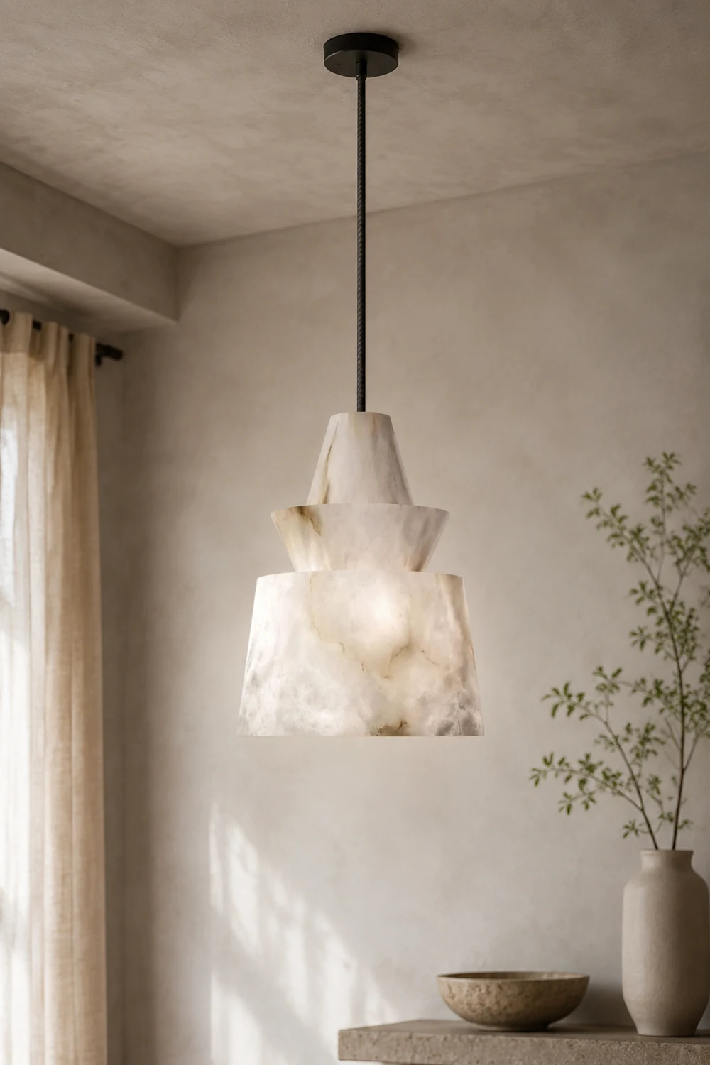 White Alabaster  Pendant Light - Lumpaz