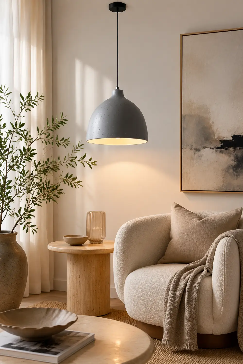 Resin Bowl Pendant Lamp - Lumpaz