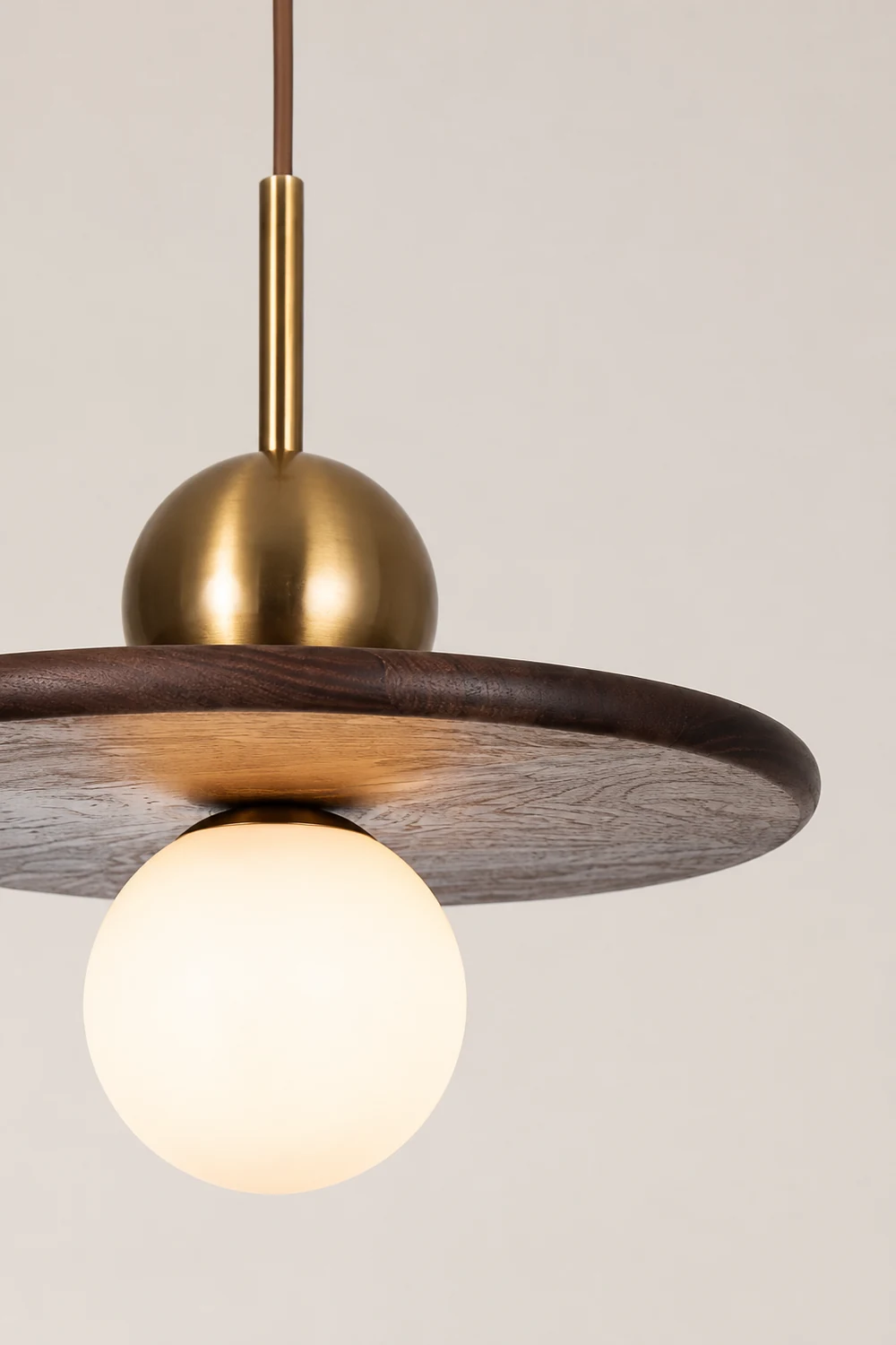 Flying Saucer Walnut Pendant Lamp - Lumpaz