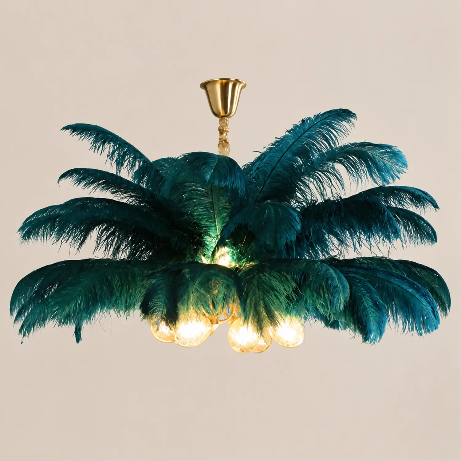 O'Moore Nordic Luxury Pendant Light, Brass/Feather - Lumpaz