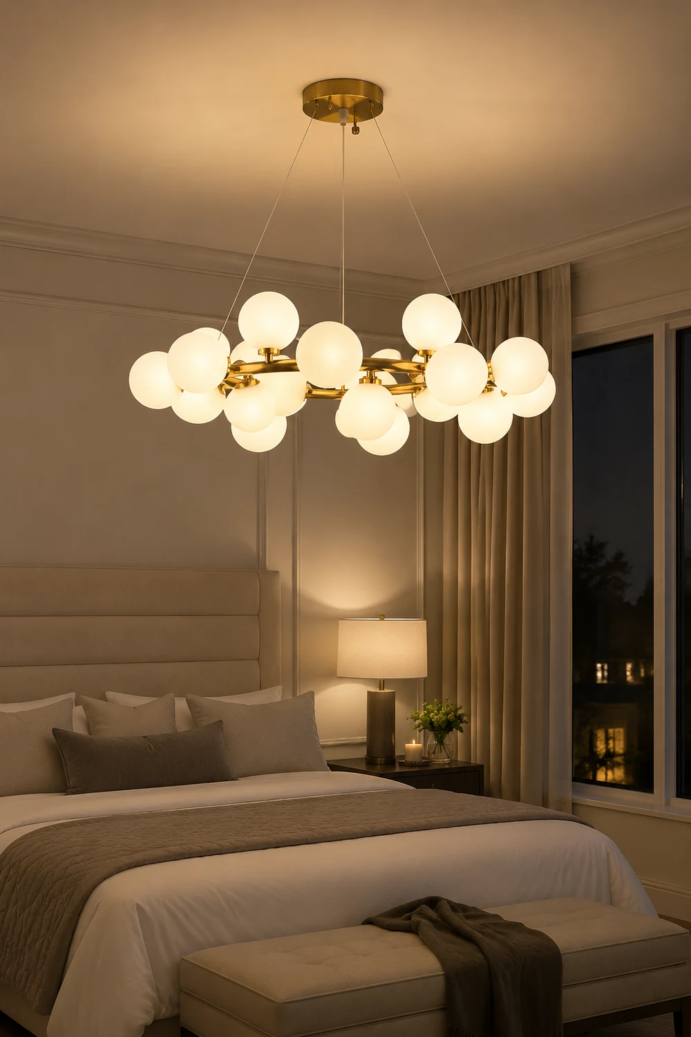 Valentina Chandelier Bubble, Magic Beans, Glass, Dining Room - Lumpaz