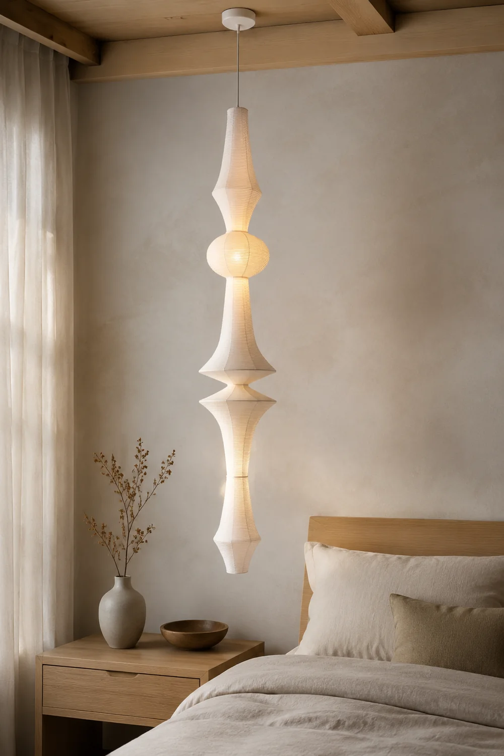 Washi Paper E Pendant Light - Lumpaz