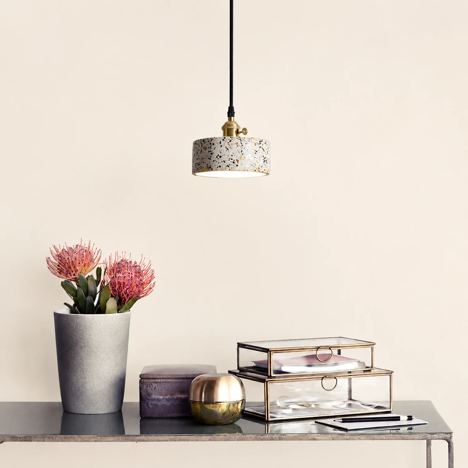 Sumait Zaid Modern Metal/Stone Pendant Light, 5 Style - Lumpaz