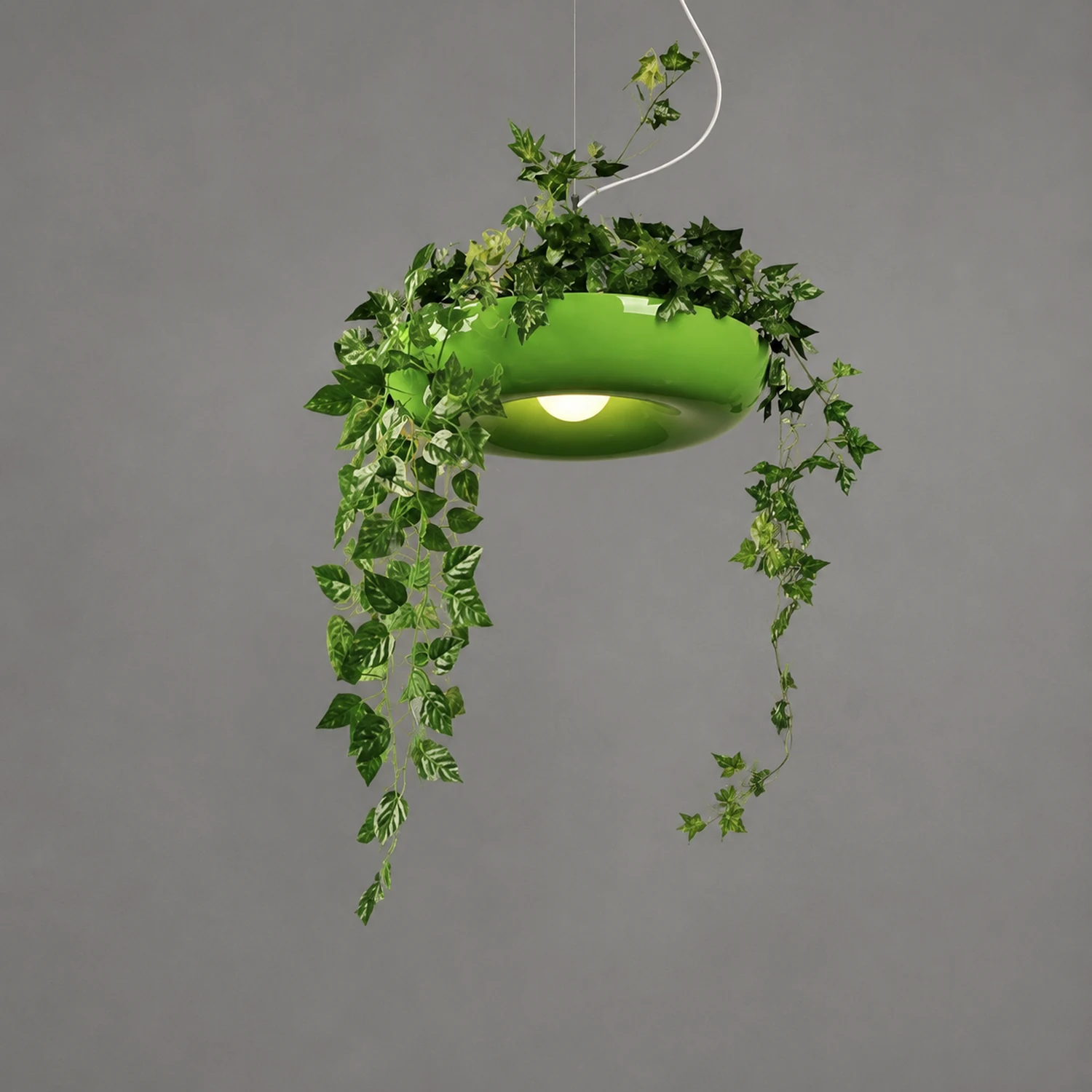 Nest Pendant Light Modern, Metal, Black/Green/White, Living Room - Lumpaz