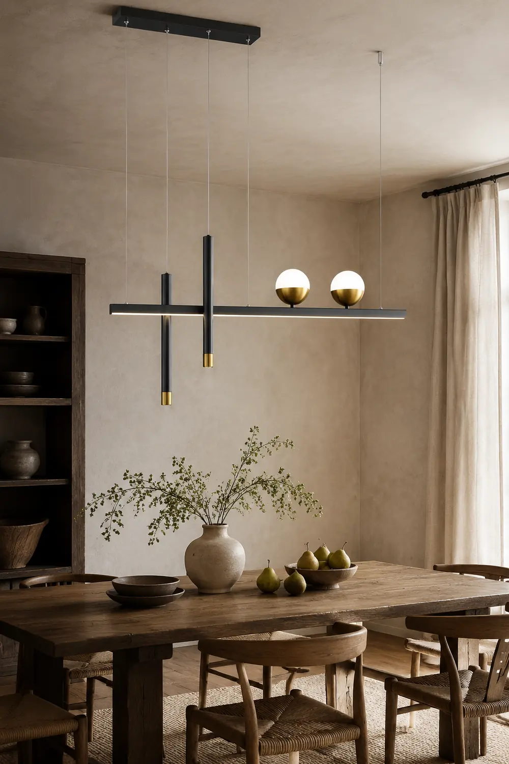 Madina Modern Globe Metal/Acrylic Pendant Light, Dining Room - Lumpaz