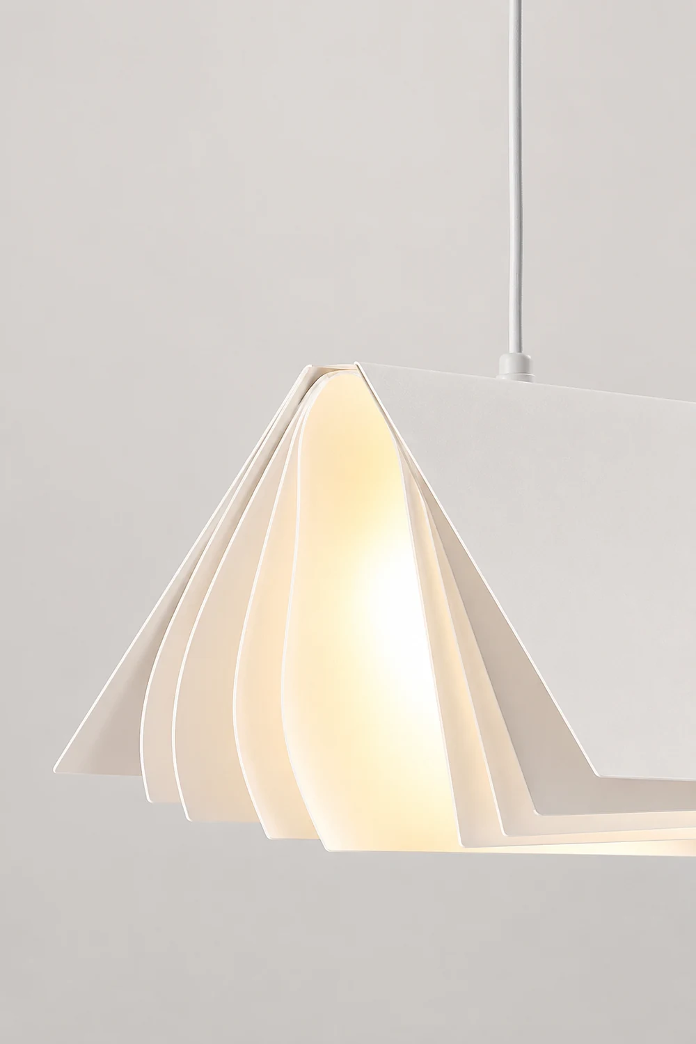 Sienna Artistic Book Shape Fabric Pendant Light, White/Gray - Lumpaz